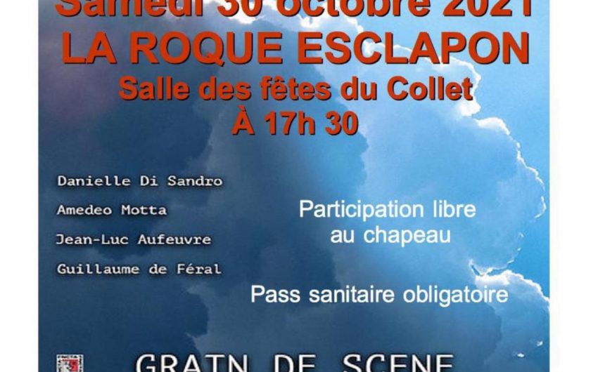 Spectacle et dîner Samedi 30 octobre 2021 à la Roque Esclapon