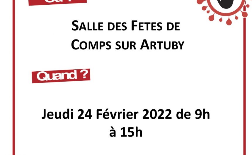 Médiateurs de lutte anti-covid de la Croix Rouge à Comps le 24 février 2022