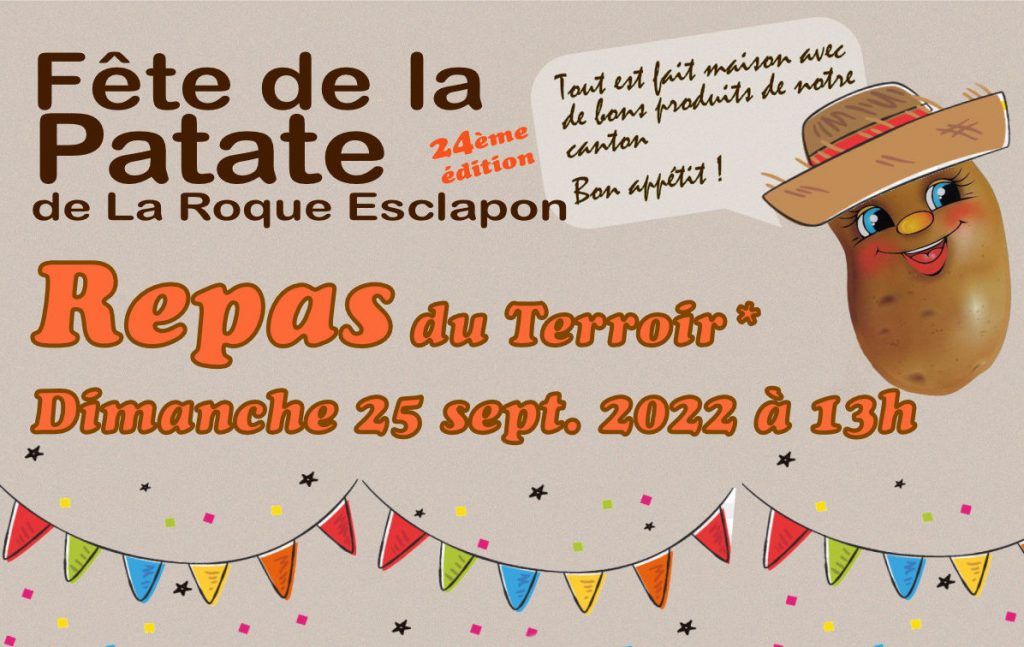 Venez vous régaler à la Fête de la Patate de la Roque Esclapon ! La RoqueEsclapon Venez vous régaler à la Fête de la Patate de la Roque Esclapon ! La RoqueEsclapon