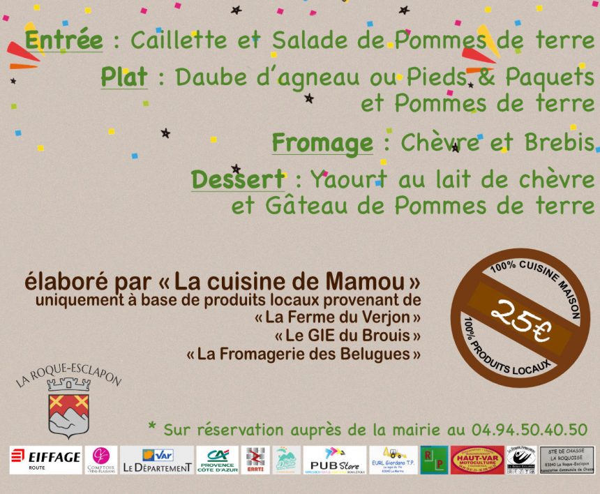 Venez vous régaler à la Fête de la Patate de la Roque Esclapon ! La RoqueEsclapon