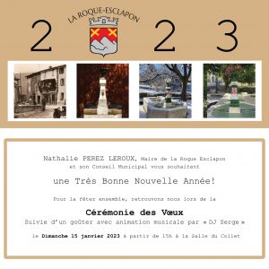 Cérémonie des voeux dimanche 15 janvier à 15h