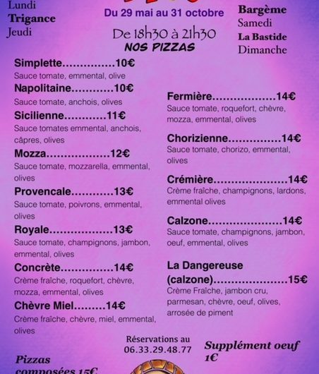 Retour de Coco Pizza les lundis soirs de Juin à Octobre 2023