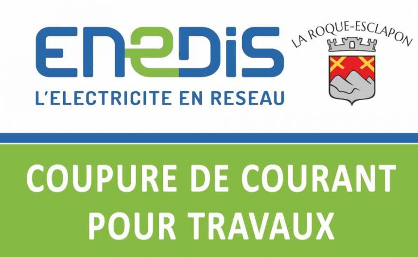 Coupures de courant pour travaux LUNDI 20 NOVEMBRE 2023