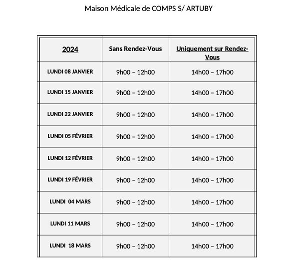 Permanences 2024 de l&rsquo;assistante sociale
