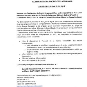 AVIS DE REUNION PUBLIQUE AVIS DE REUNION PUBLIQUE